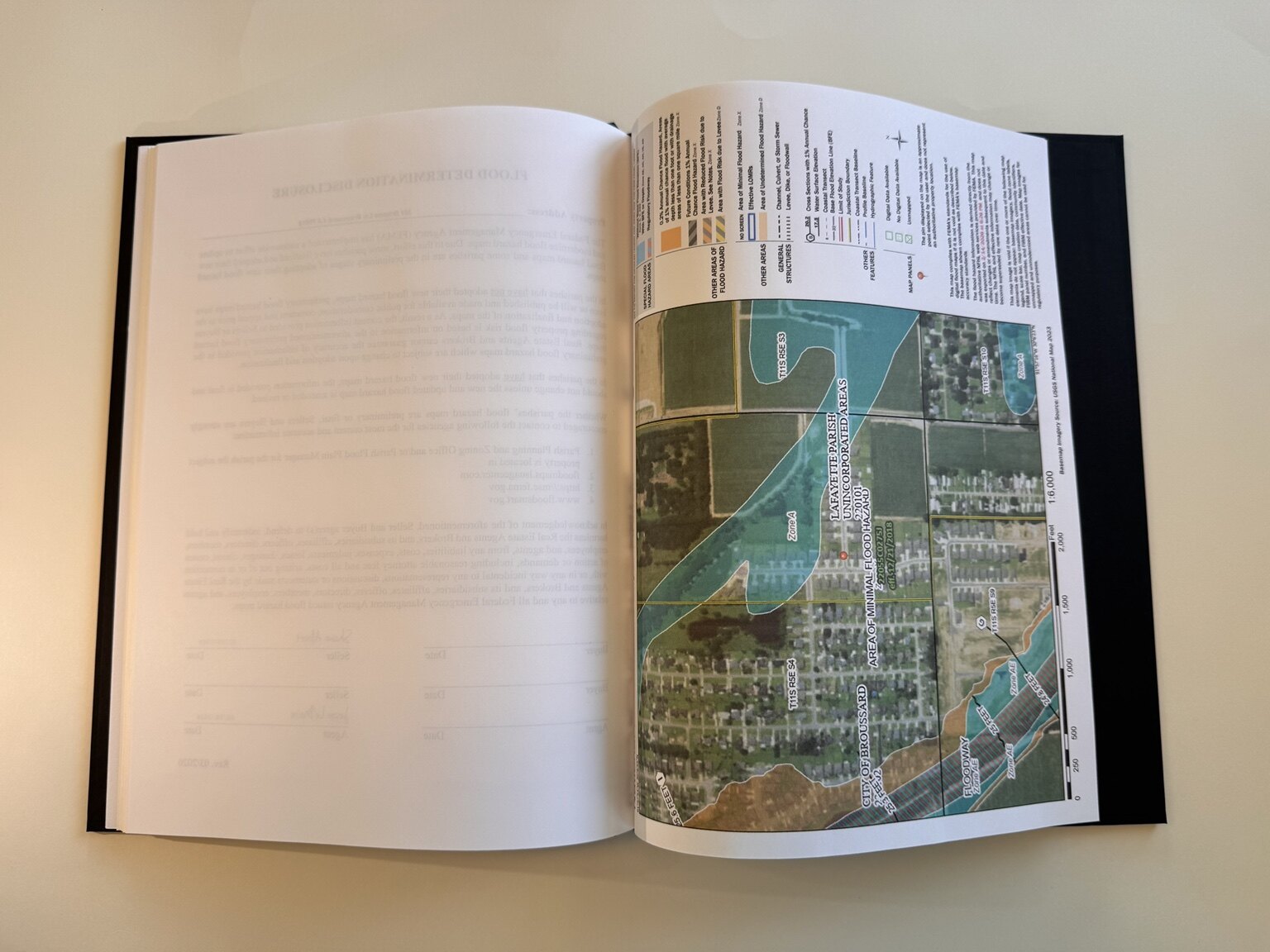 Flood map and supporting information included in the property information book